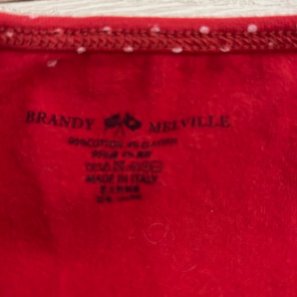 Brandy Melville Red & White Polka Dot Valentines Spaghetti Strap Tank Top - Picture 4 of 4